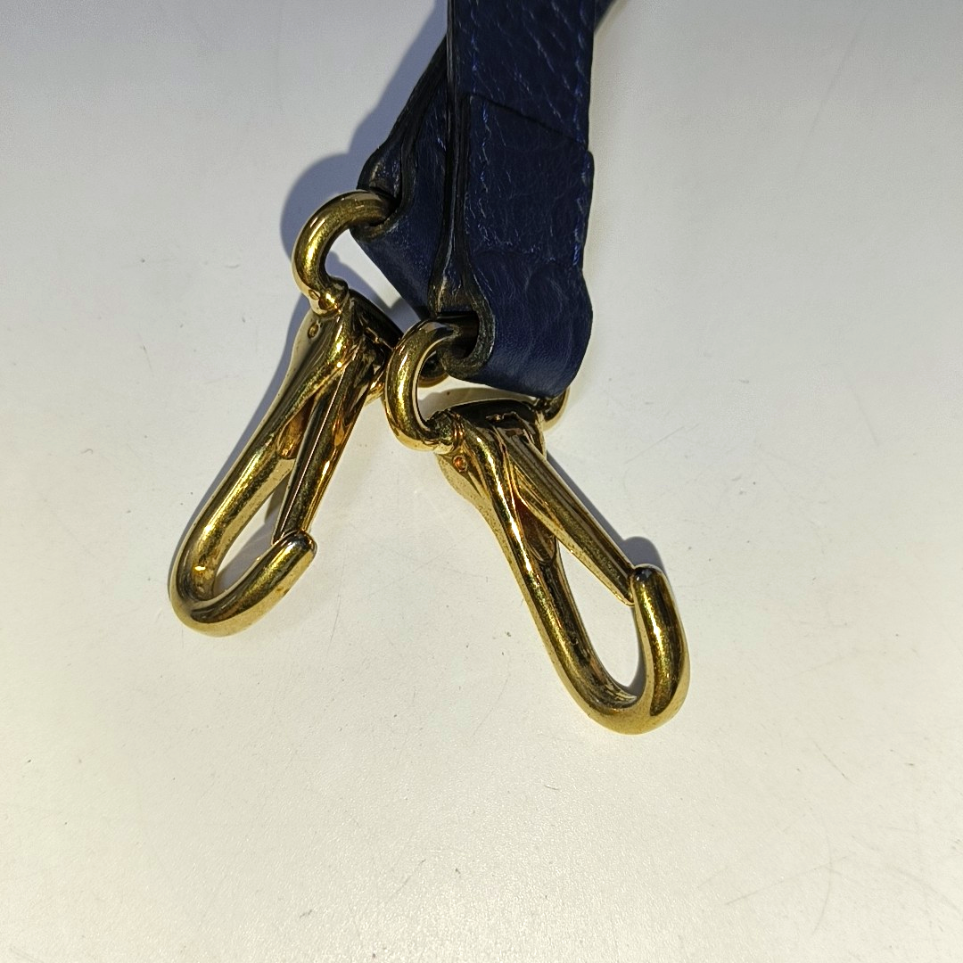 BURBERRY Gladstone Dark Blue Cowhide Single Shoulder Bag Handbag Golden hardware Removable shoulder strap-(SKU)-939605171