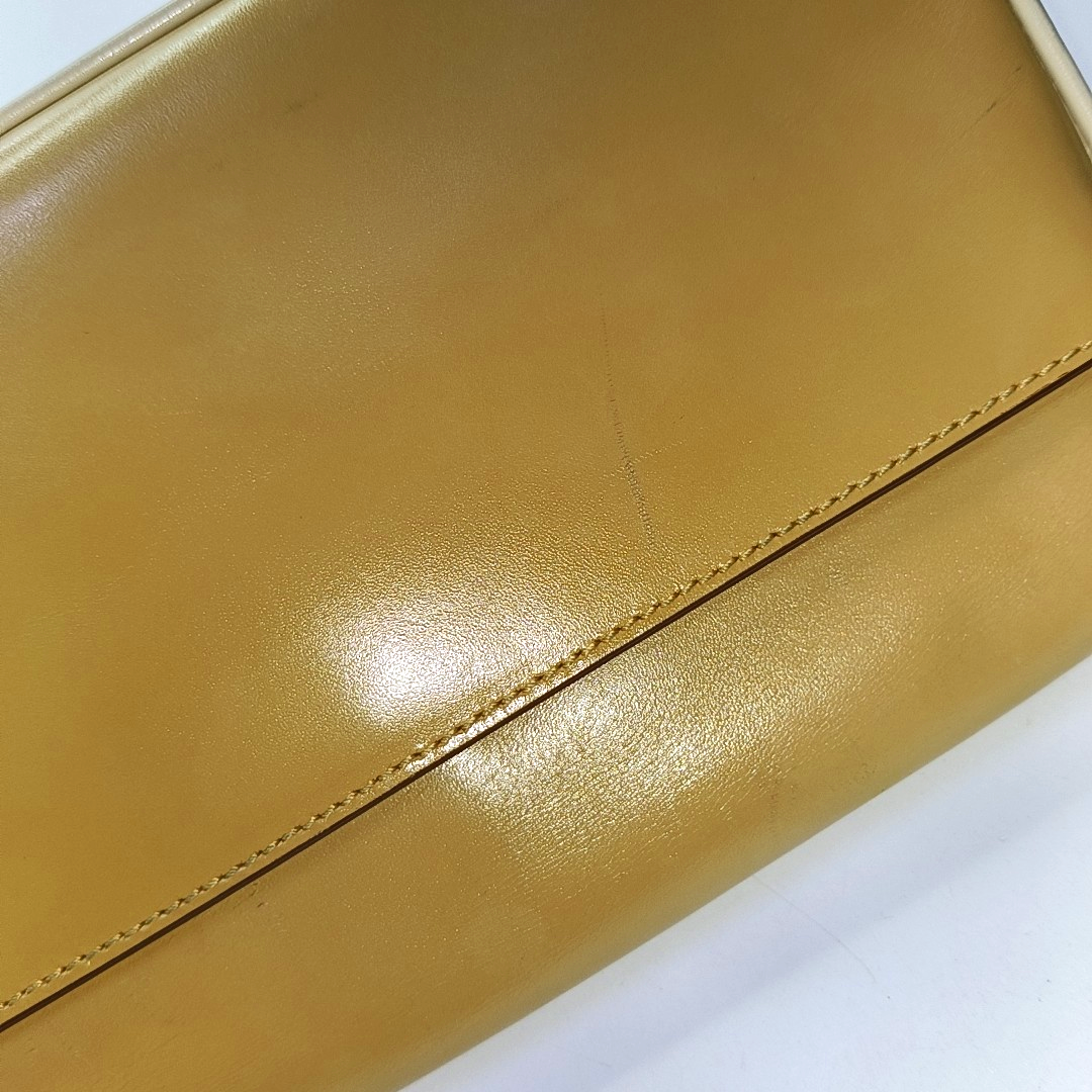 PRADA Ginger Yellow Leather Single Shoulder Tote Bag Golden hardware-(SKU)-957438126