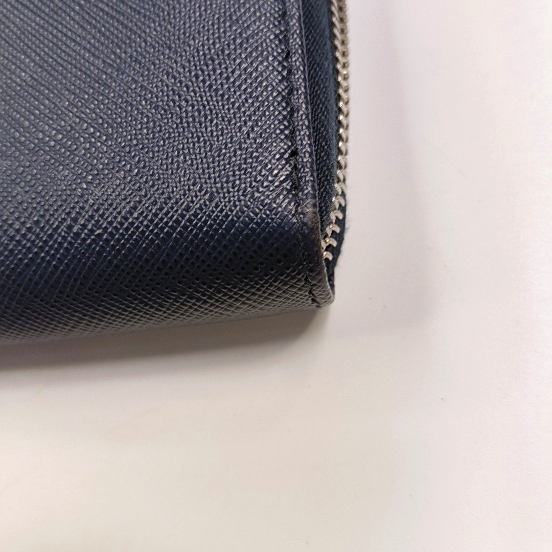 PRADA Large size Blue Calfskin Cross Grain Handbag Silver Hardware-(SKU)-956354094