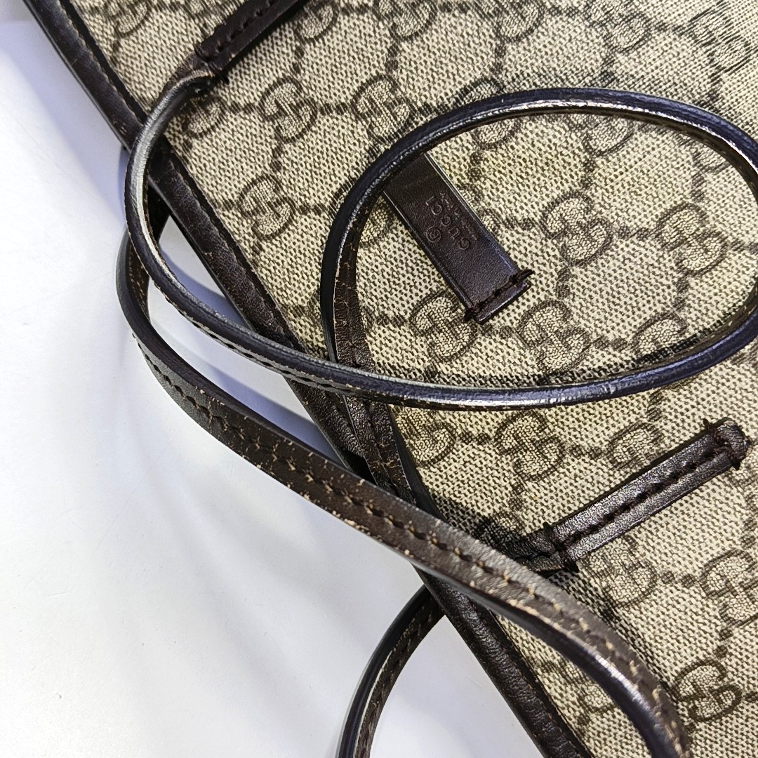 GUCCI Tote bag Ebony Coated Canvas Monogrammed Handbag Silver Hardware-(SKU)-953201451