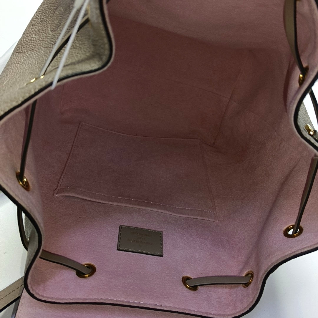 LOUIS VUITTON MONTSOURIS Grey Leather Monogram Embossed Backpack Tote Bag Golden Hardware-(SKU)-969217937
