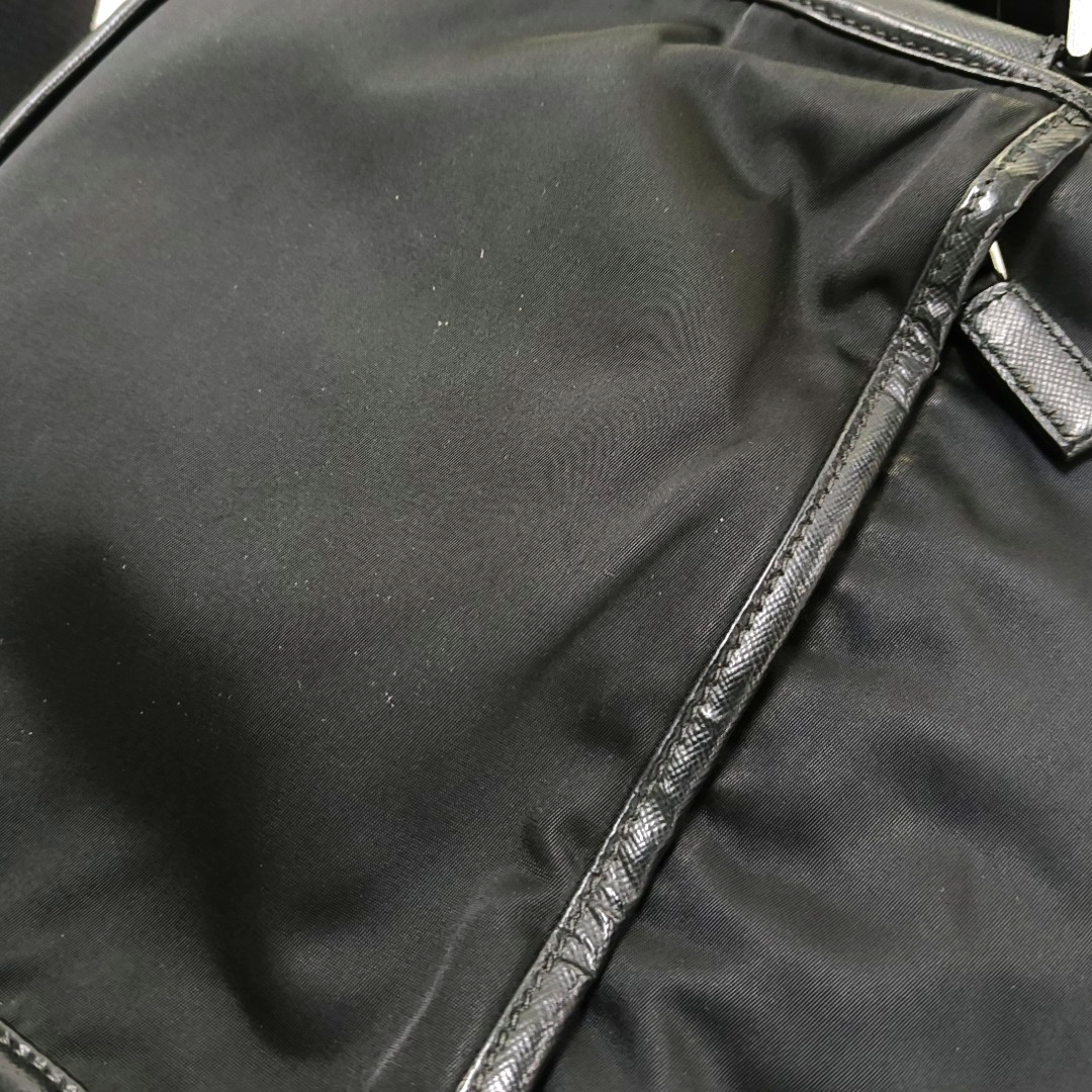 PRADA Black Nylon Crossbody Bag Single Shoulder Bag Silver Hardware-(SKU)-953408479