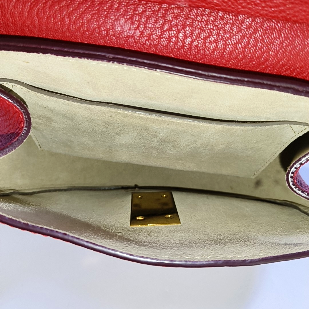 Chloé Drew mini Red Leather Piggy Bag Crossbody Single Shoulder Bag Golden hardware Removable shoulder strap-(SKU)-958915353