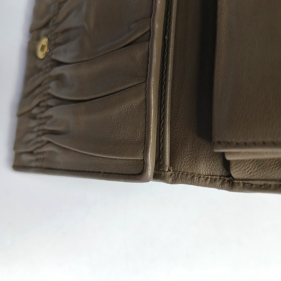 PRADA Diagramme Taupe Cowhide Wallet Golden hardware-(SKU)-953038830
