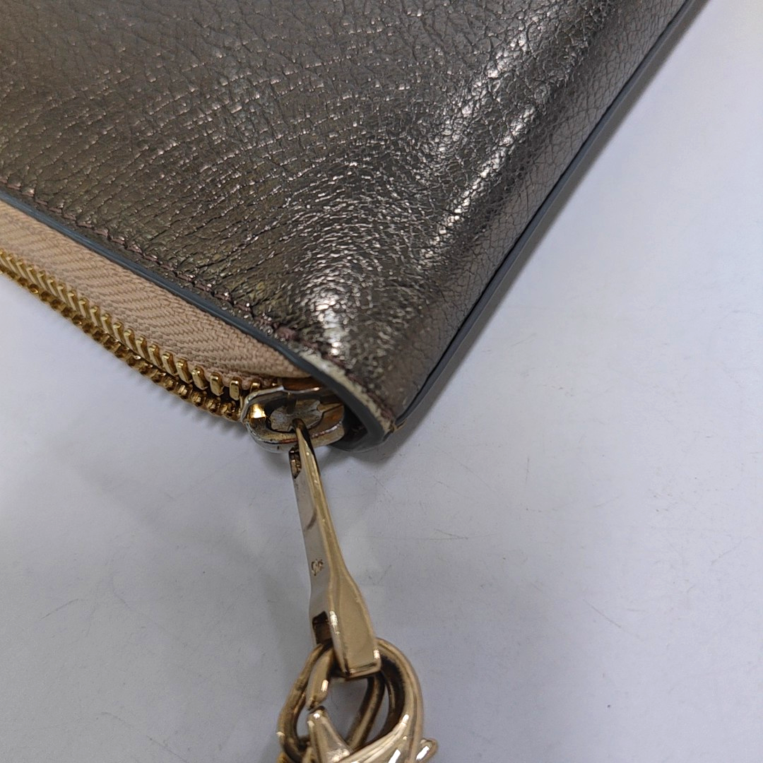 Chloé Champagne Cowhide Wallet Golden hardware-(SKU)-949892286