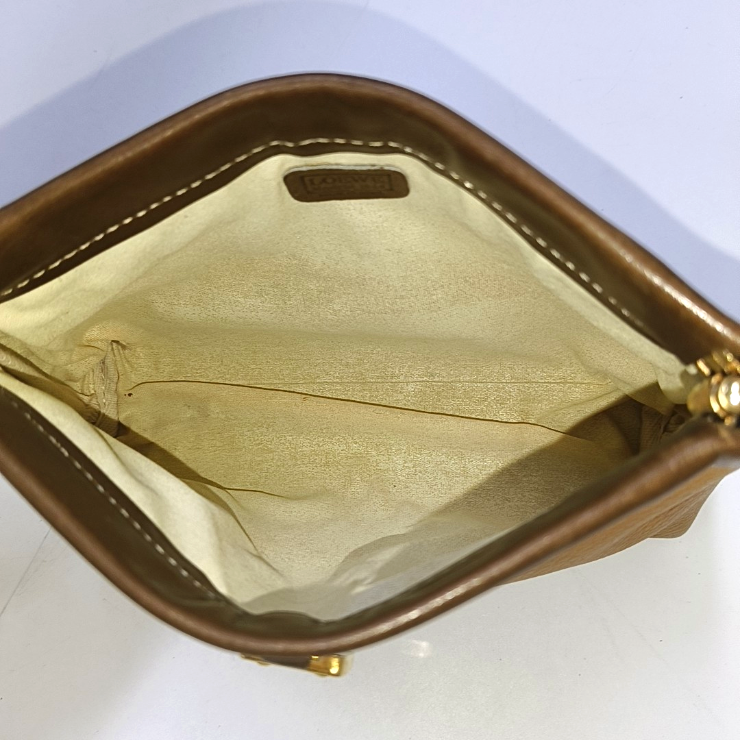 LOEWE Brown Cow Leather Grained Handbag Golden hardware-(SKU)-943656092