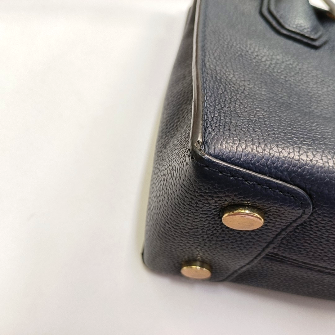 MICHAEL KORS Mercer Medium size Dark Blue Calf Leather Crossbody Shoulder Bag Tote Golden hardware Removable shoulder strap-(SKU)-943526572