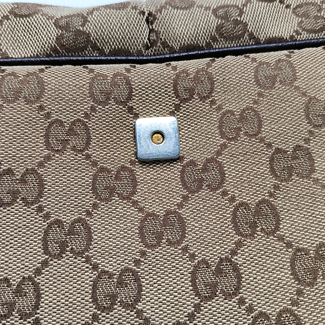 GUCCI Khaki Canvas Monogram Jacquard Crossbody Shoulder Bag Silver Hardware-(SKU)-959372899