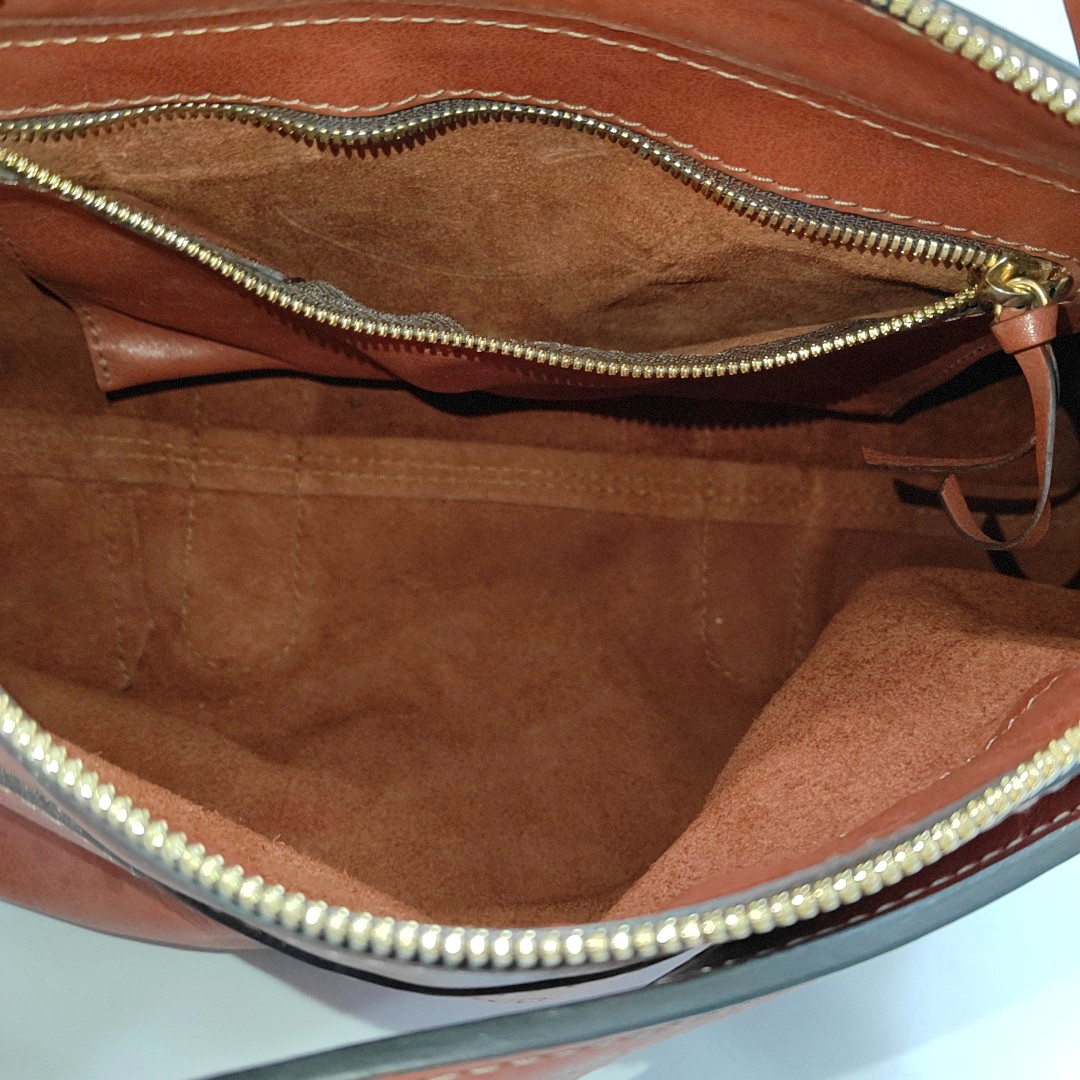 LOEWE Red Cowhide Tote Bag Golden hardware-(SKU)-957327869