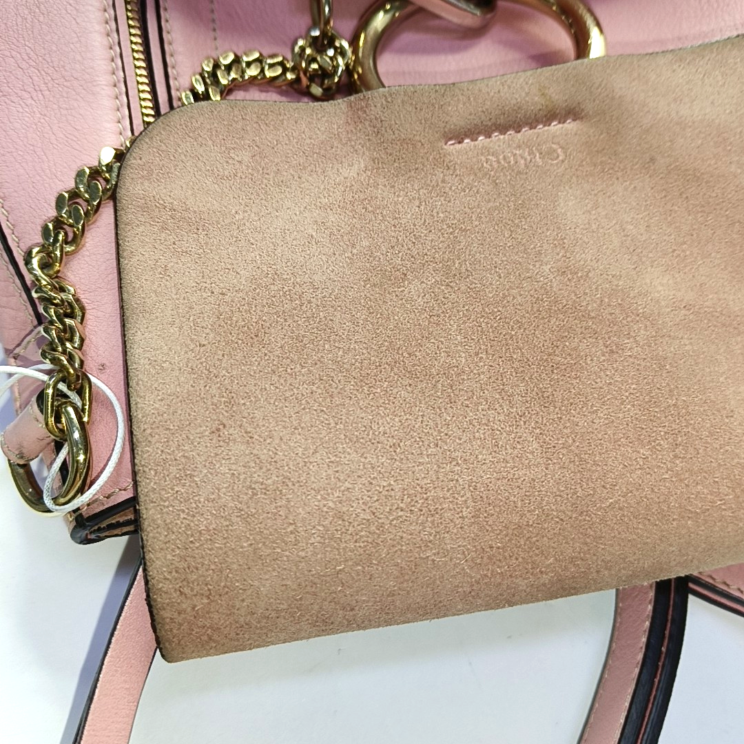 Chloé Faye Pink Cowhide Backpack, Single Shoulder Bag Golden hardware Removable shoulder strap-(SKU)-954247271