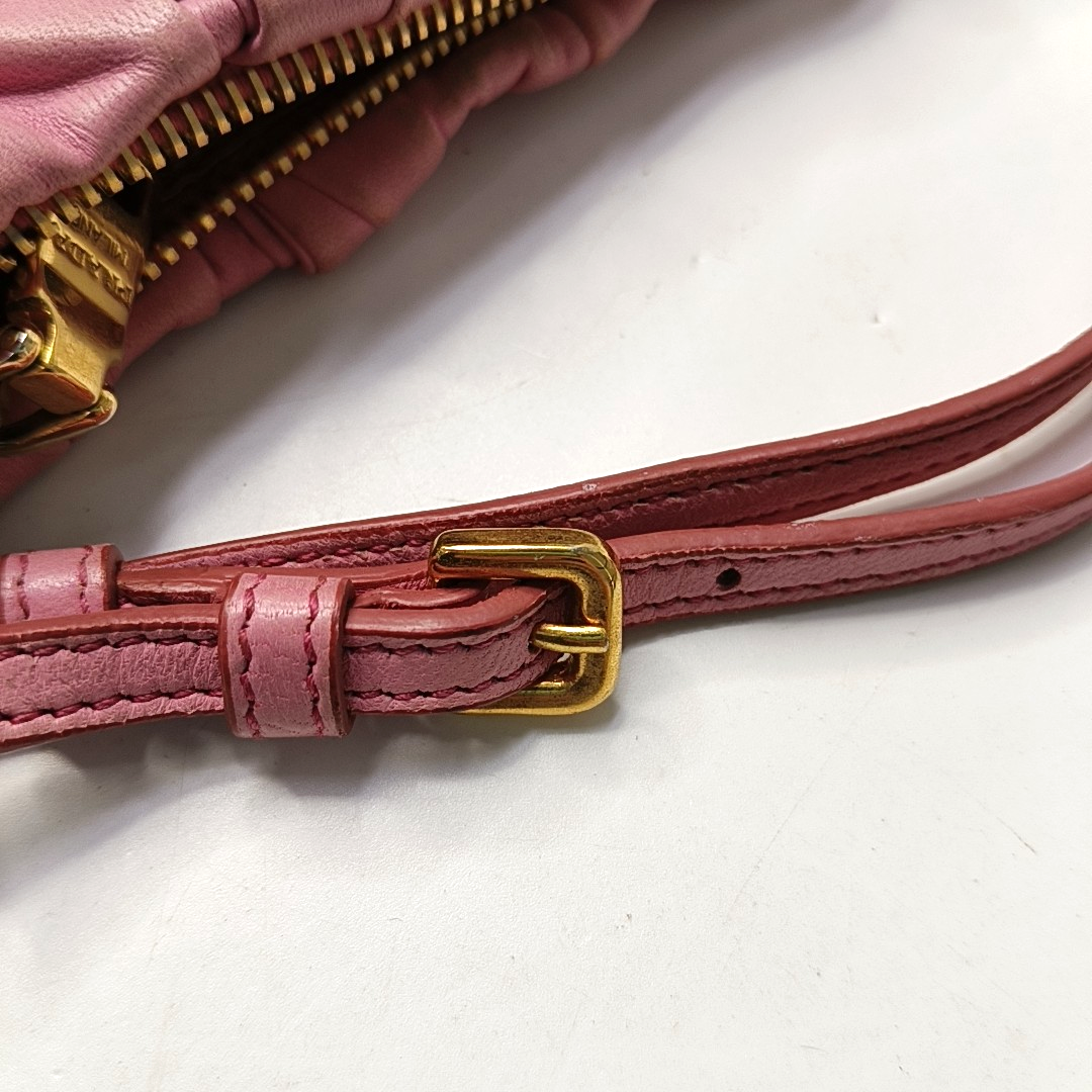 PRADA Pink Lamb Leather Quilted Handbag Golden hardware-(SKU)-949249347