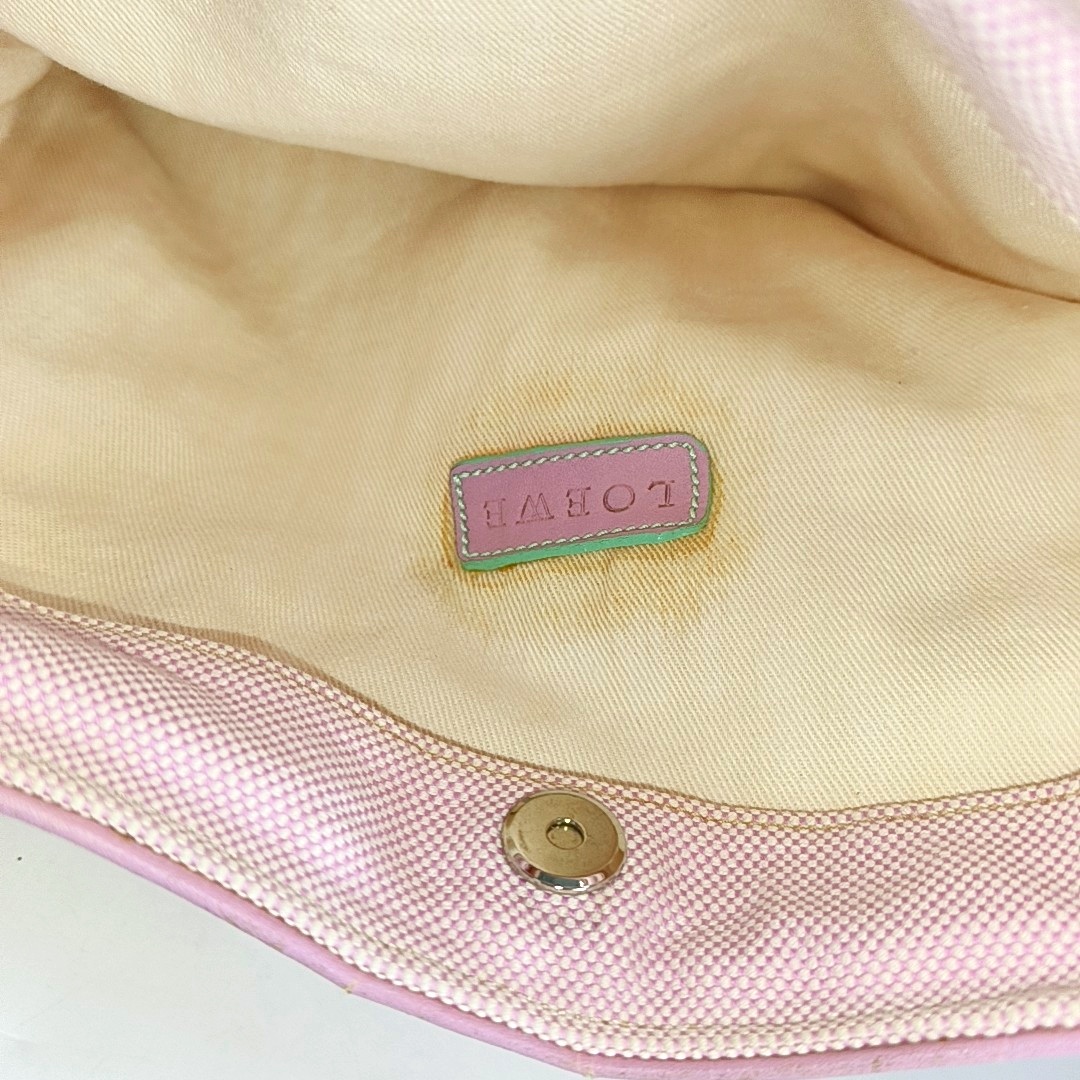 LOEWE Pink Fabric Single Shoulder Bag Handbag Silver Hardware-(SKU)-928609799