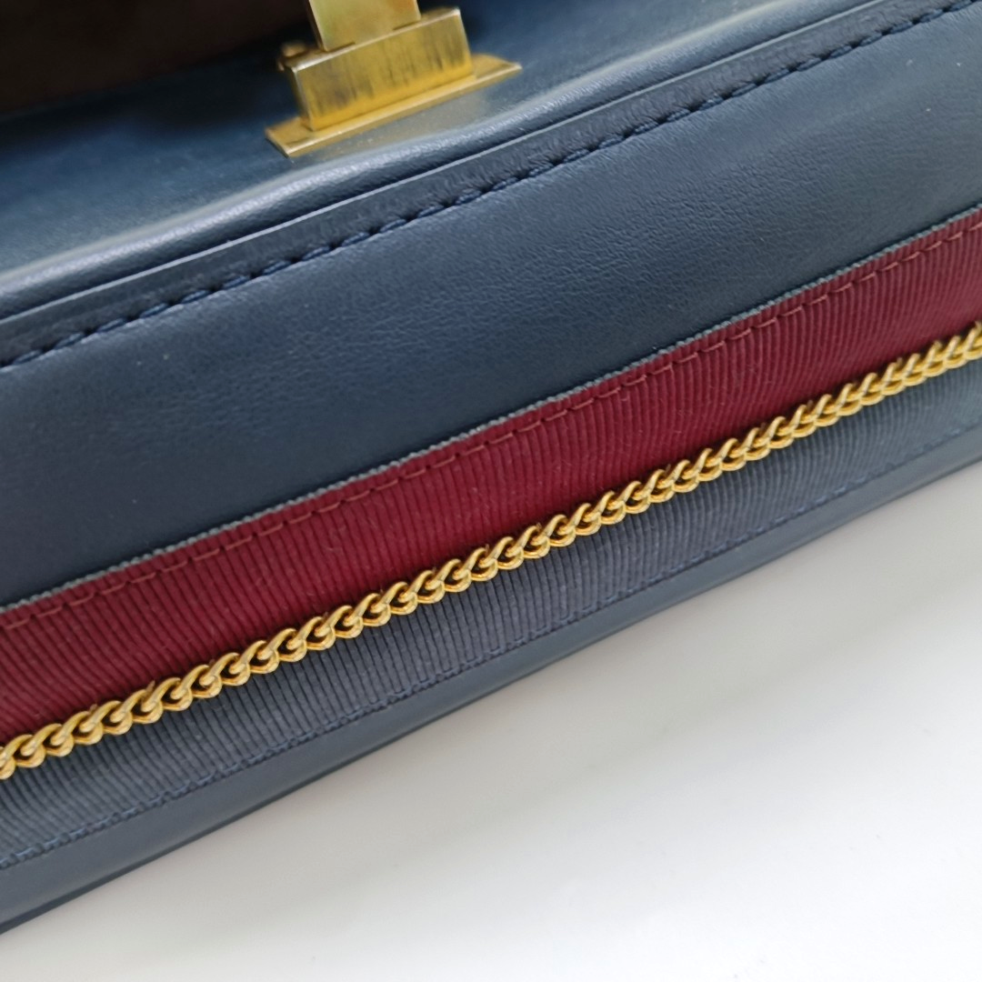 CHANEL 2.55 Deep Blue Calf Leather Single Shoulder Bag Crossbody Bag Golden Hardware 26 Openings-(SKU)-954526638