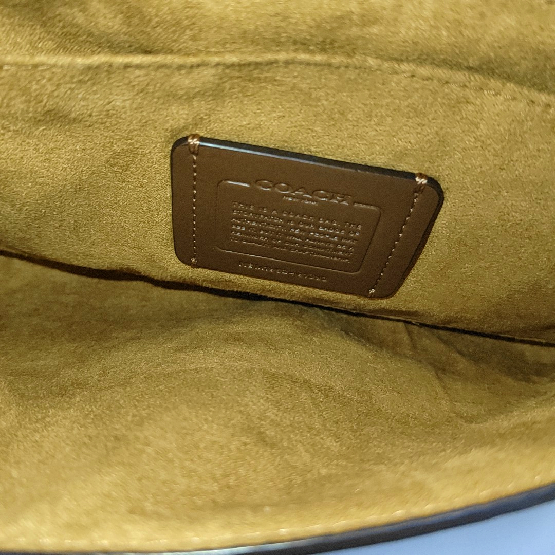 COACH 26 Beige leather carriage single shoulder bag, crossbody bag Golden hardware shoulder straps-(SKU)-933386227