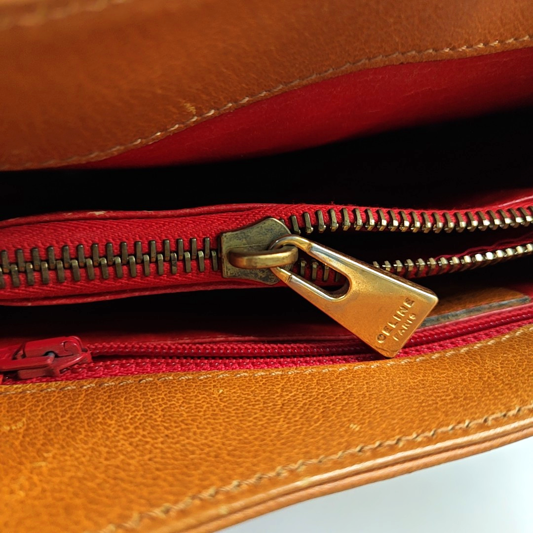 CELINE Brown Cowhide Single Shoulder Bag Golden hardware-(SKU)-944792224