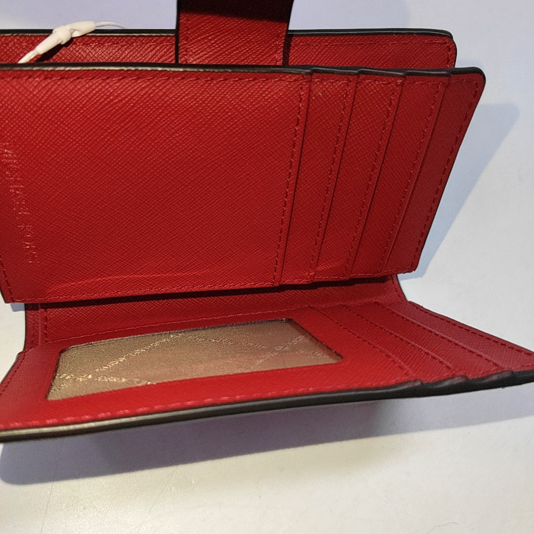 MICHAEL KORS Jet Set TravelRed leather embossed wallet-(SKU)-942953217