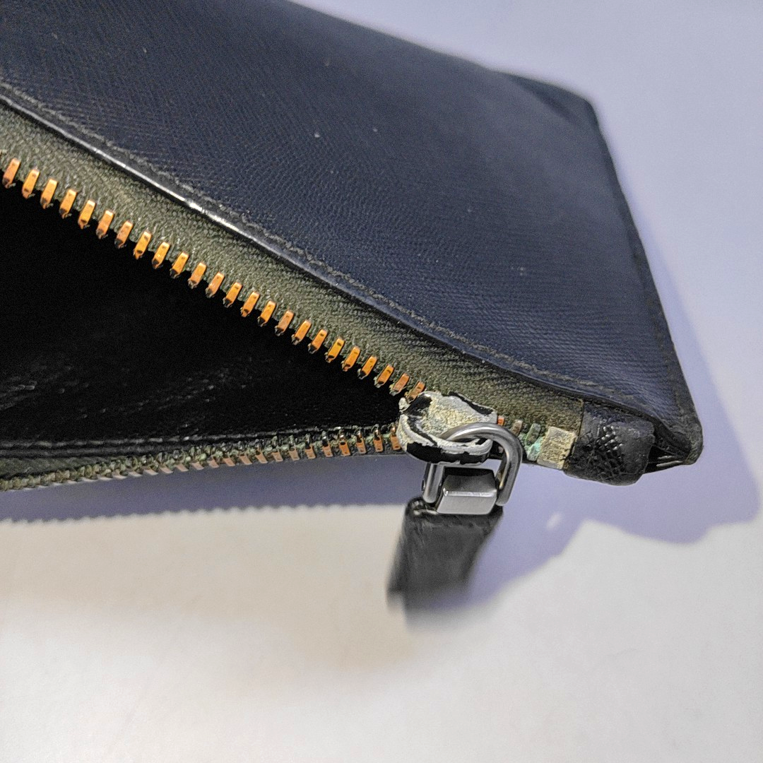 PRADA Black Cowhide Clutch Silver Hardware-(SKU)-942856907