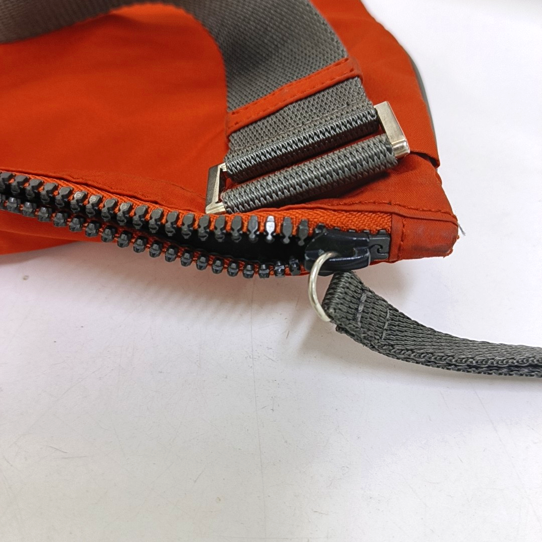 PRADA Orange Nylon Shoulder Bag Silver Hardware-(SKU)-954860034