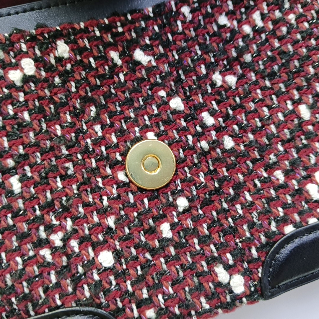 COACH Medium size Burgundy Fabric Chariot Weave Dionysus Bag Single Shoulder Bag, Handbag, Crossbody Bag Golden hardware shoulder straps-(SKU)-944118801