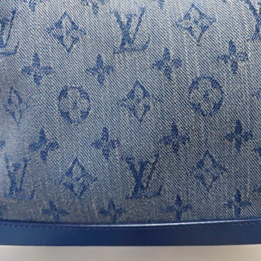 LOUIS VUITTON SOFT TRUNK Blue Denim Monogram Quilted Shoulder Bag, Handbag with Detachable Strap-(SKU)-954467210