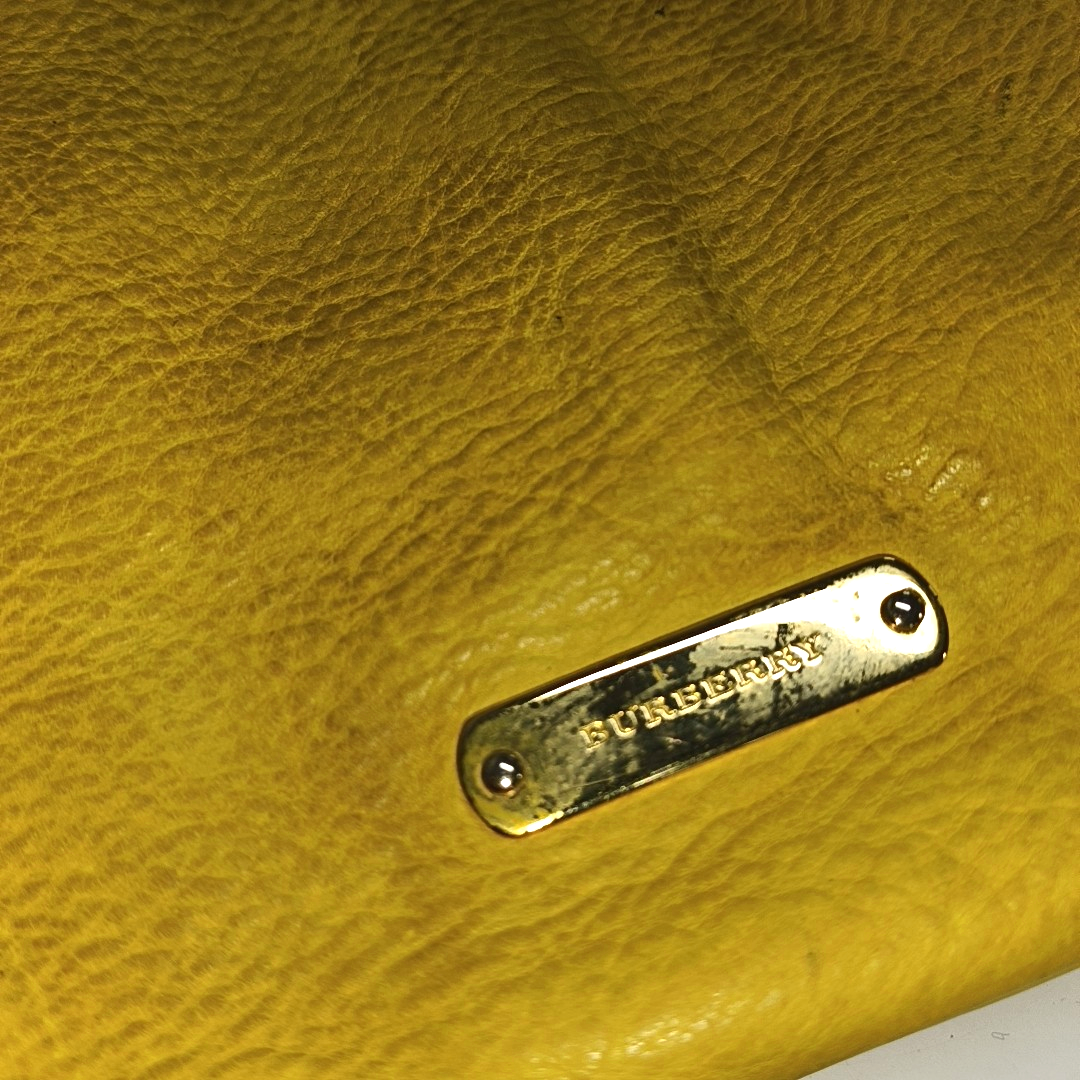 BURBERRY Northfield Yellow Leather Shoulder Bag Tote Golden hardware Removable shoulder strap-(SKU)-14373312