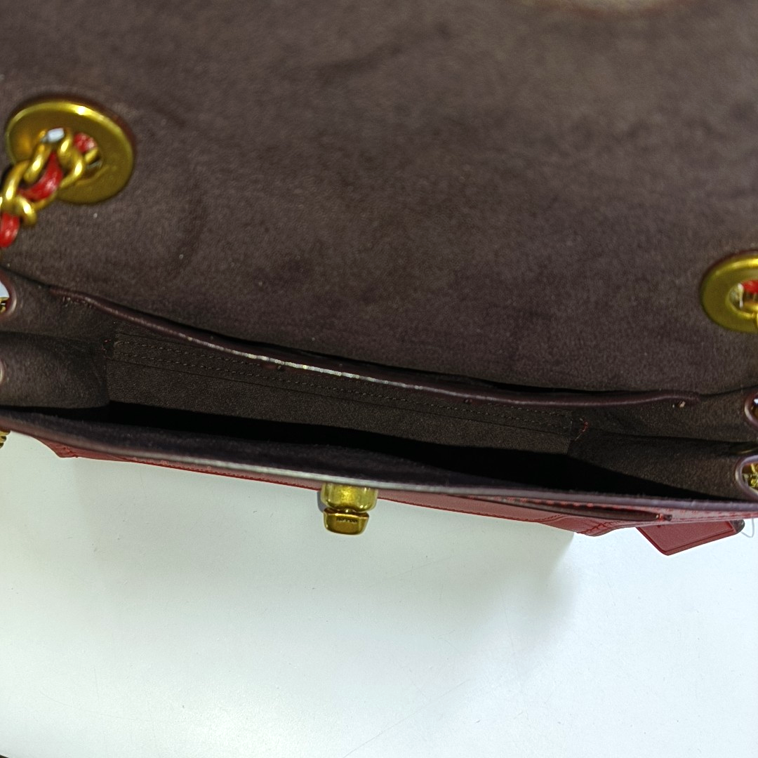 COACH MADISON 18 Red Cowhide Crossbody Single Shoulder Bag Golden hardware-(SKU)-940523724
