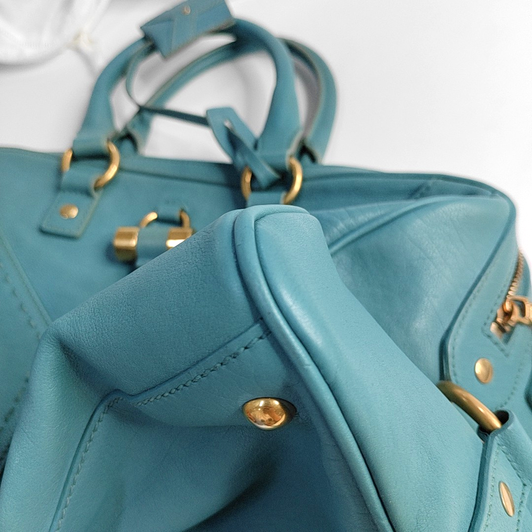 YSL MUSE Blue Calfskin Embossed Quilted Single Shoulder Bag with Sling and Handbag Golden hardware Removable shoulder strap-(SKU)-957191908