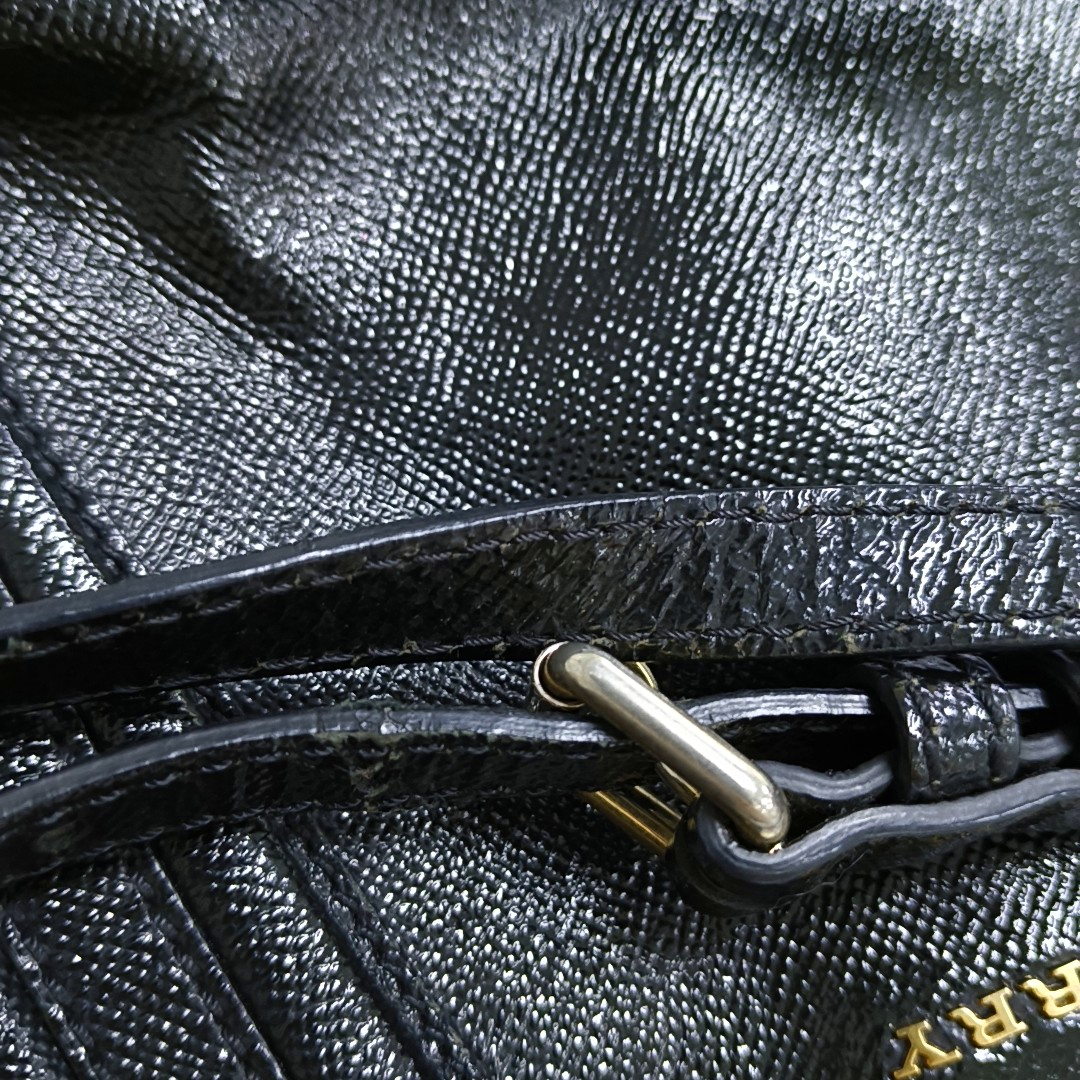 BURBERRY Somerford Black Leather Stud Single Shoulder Handbag Golden Silver Hardware Removable shoulder strap-(SKU)-960988293