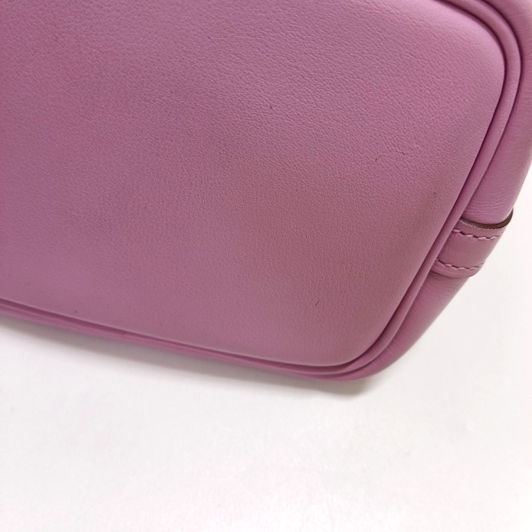 HERMÈS Picotin Lock 12 Mallow Purple Swift Leather Basket Handbag with Silver Hardware and U Engraving Complete Accessories-(SKU)-959655023