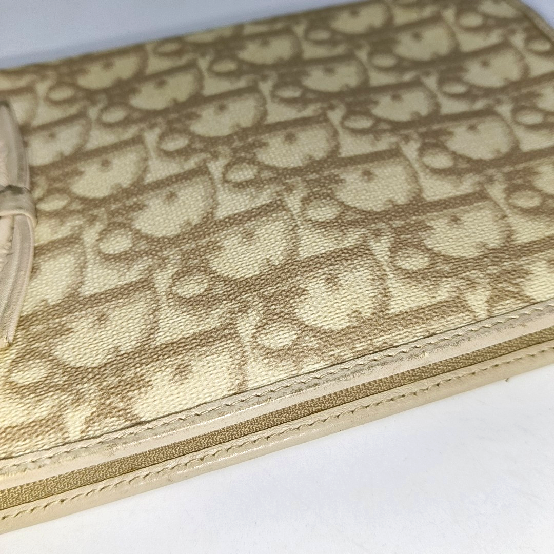 DIOR Khaki coated canvas monogram clutch-(SKU)-943562278