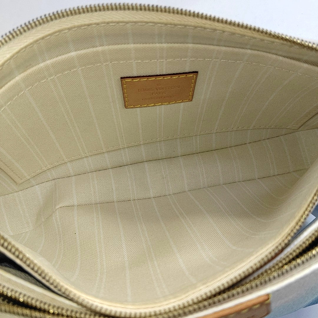 LOUIS VUITTON MULTI Blue Coated Canvas Monogram Five in One Crossbody Bag Shoulder Bag Gold Hardware Pockets 2 Removable Straps-(SKU)-968235817