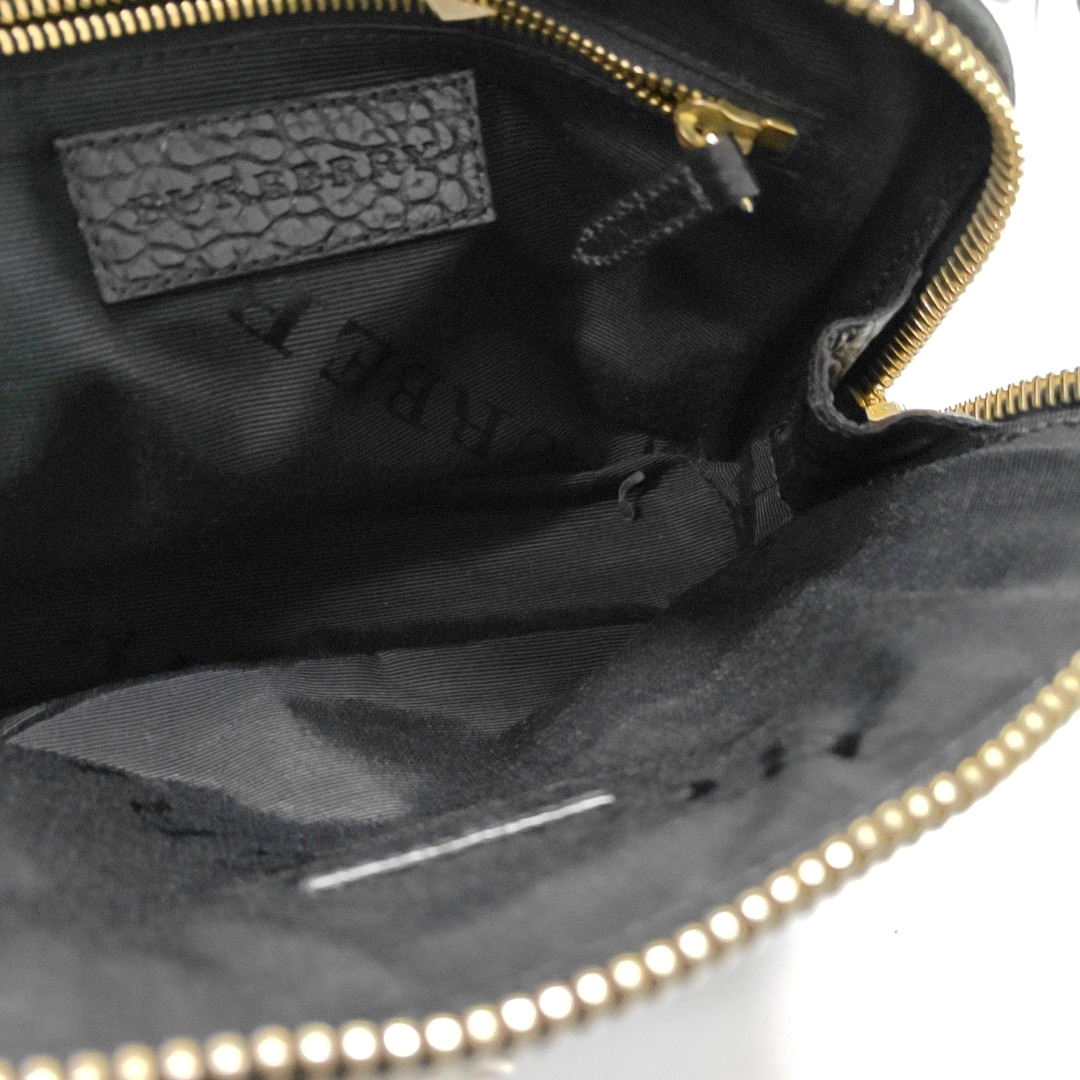 BURBERRY Harrogate Black Cowhide Single Shoulder Bag Crossbody Bag Golden hardware-(SKU)-933835304