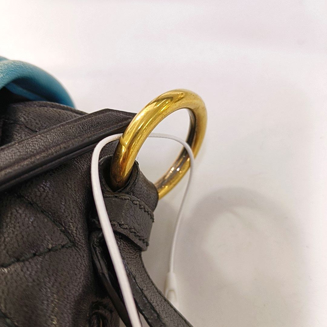 Miu Miu Teal Green Lamb Leather Quilted Shoulder and Crossbody Bag Golden hardware-(SKU)-960406389