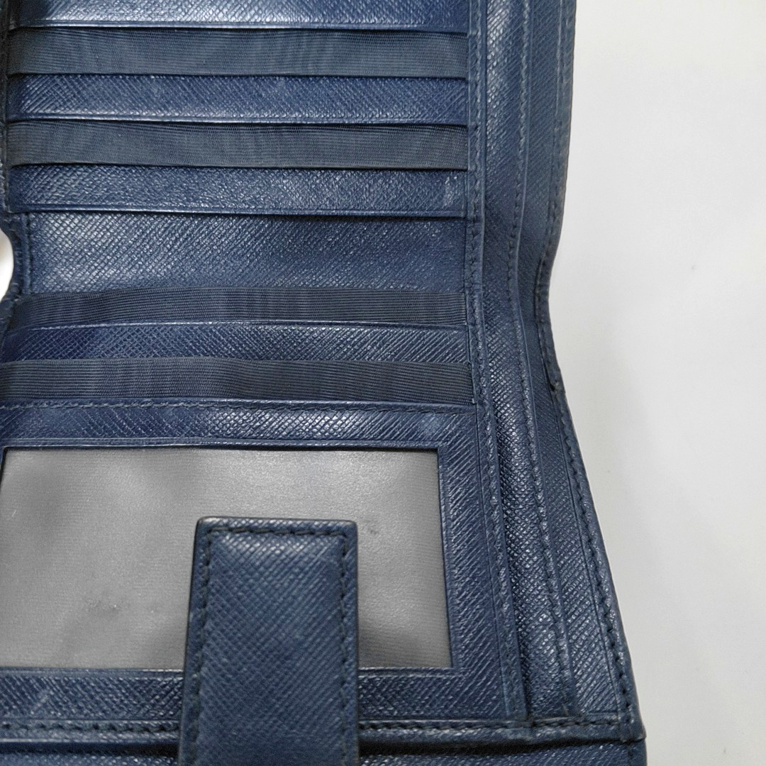 FERRAGAMO Gancio Blue Cowhide Embossed Wallet Golden hardware-(SKU)-942092441