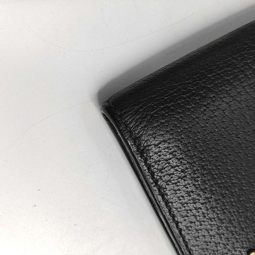 GUCCI Animalier Black Cowhide Bee Wallet Golden hardware-(SKU)-960311635