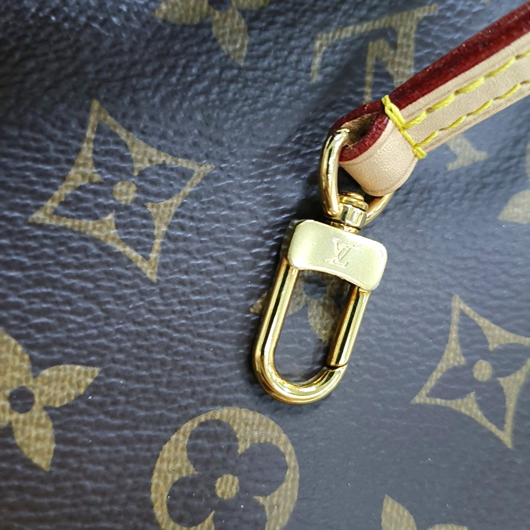 LOUIS VUITTON ALMA BB Brown Coated Canvas Monogram Vernis Shell Bag Single Shoulder Bag Tote Bag Crossbody Bag Gold Hardware Removable Shoulder Strap-(SKU)-963383316