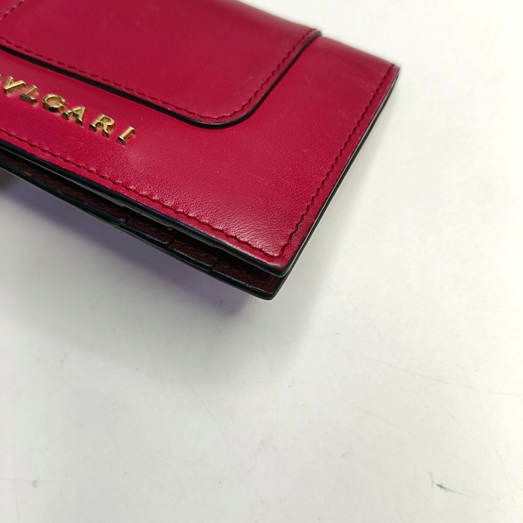 BVLGARI SERPENTI FOREVER Rose Red Leather Snake Head Wallet Gold Black White Green Hardware-(SKU)-949211003