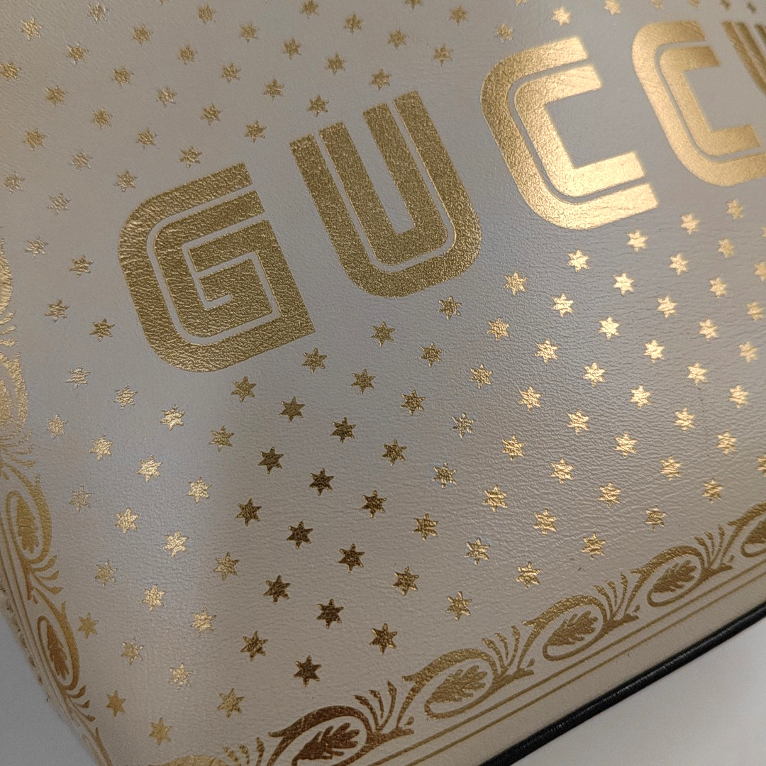 GUCCI Gucci x Sega mini White Cowhide Printed Single Shoulder Bag Crossbody Bag Silver Hardware Removable shoulder strap-(SKU)-956051089