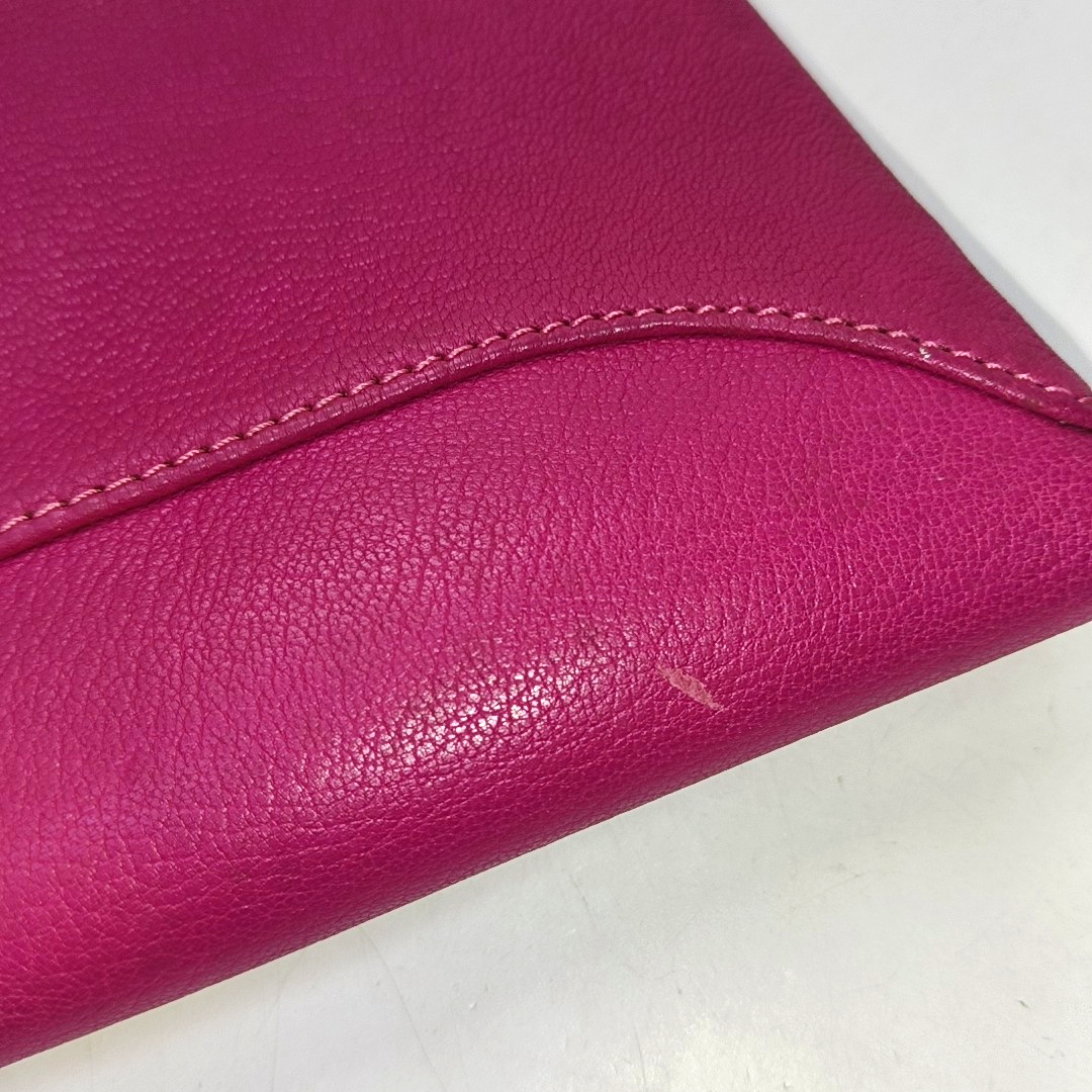 GIVENCHY Fuchsia Leather Clutch Golden hardware-(SKU)-942770885