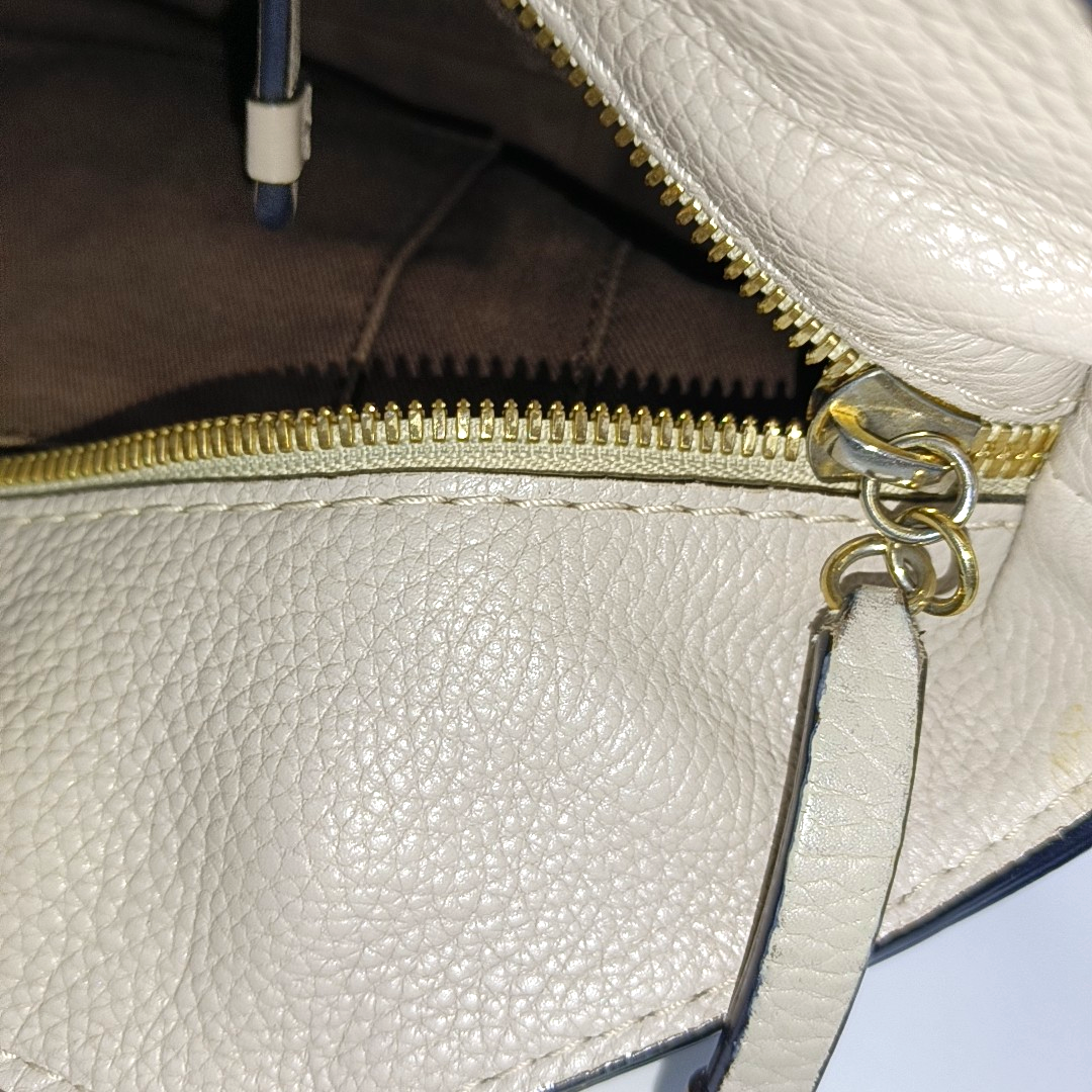 LOEWE Beige Canvas Single Shoulder Bag Handbag Golden hardware-(SKU)-14006993