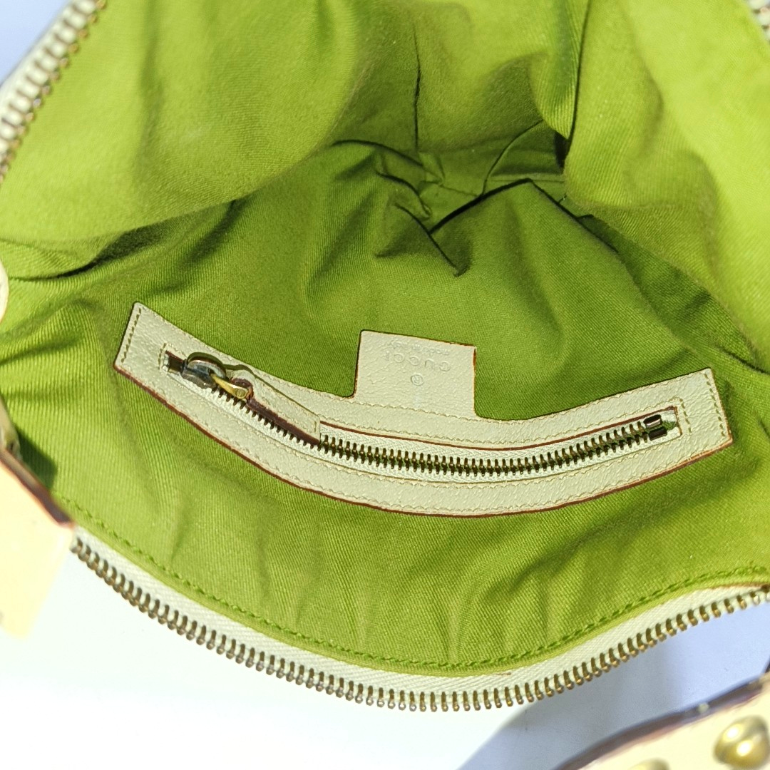 GUCCI Pelham Khaki Fabric Monogram Rivets Shoulder Bag Tote Bag Golden hardware-(SKU)-952072335