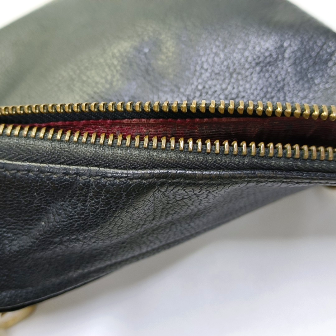 LOEWE Black Leather Crossbody Bag Single Shoulder Bag Golden hardware-(SKU)-950255613