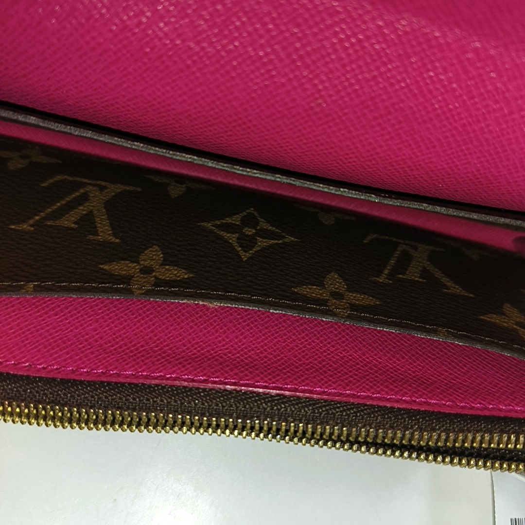 LOUIS VUITTON EMILIE Brown coated canvas vintage wallet Golden hardware-(SKU)-942991994