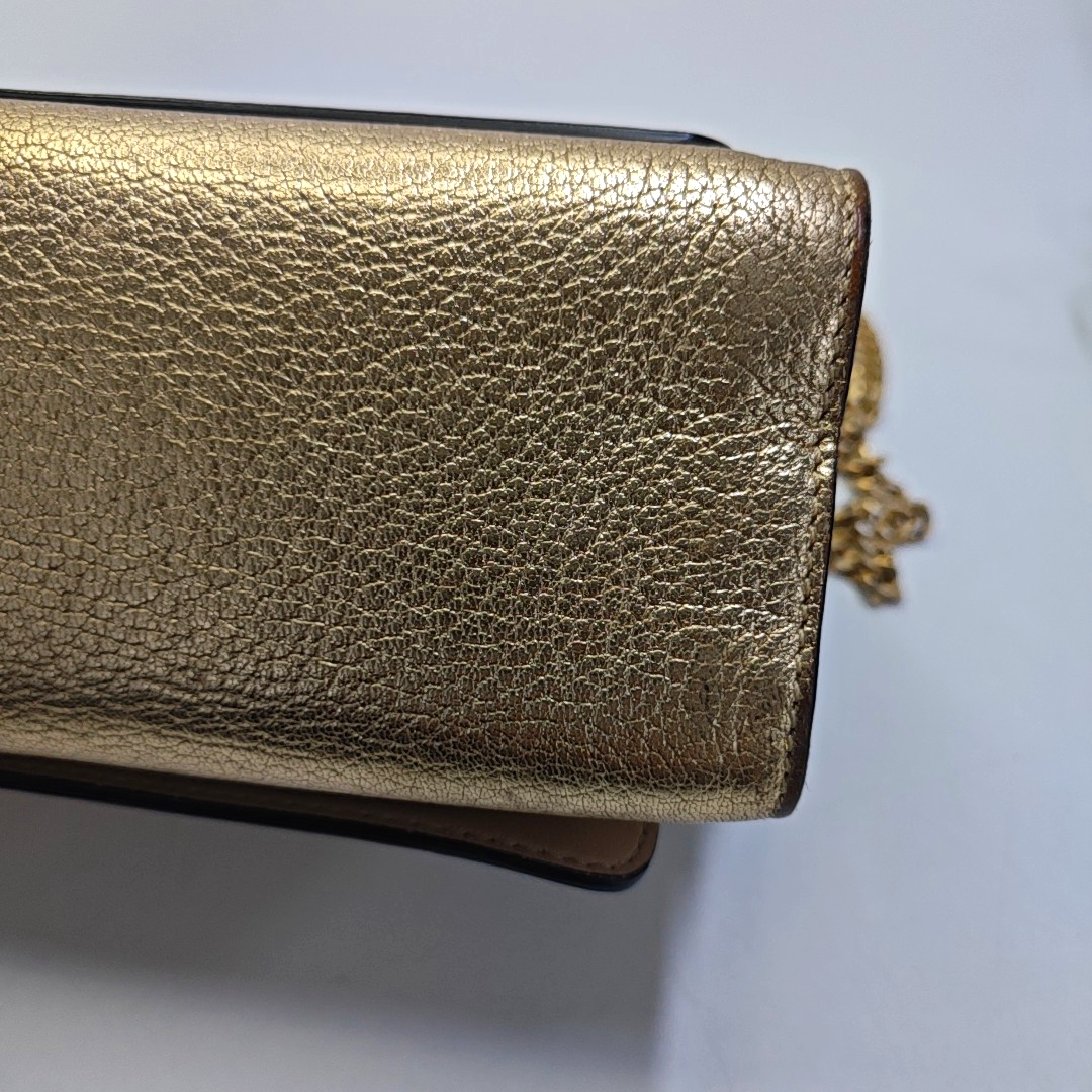 Chloé Elle Golden Leather Shoulder Bag, Crossbody Bag Golden hardware Removable shoulder strap-(SKU)-936942070