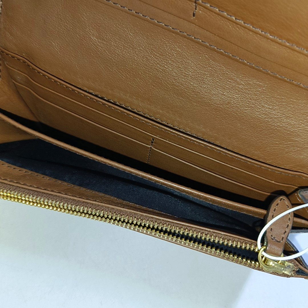 BURBERRY Brown Canvas Tartan Pattern Wallet Golden hardware-(SKU)-951700332