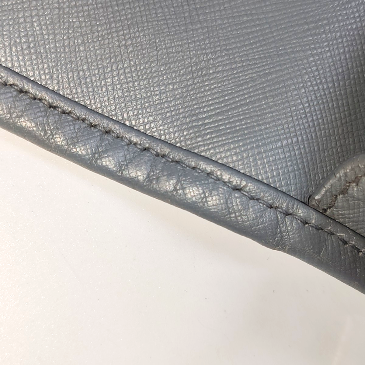 PRADA Dark Grey Cowhide Crosshatch shoulder bag Silver Hardware-(SKU)-938485965