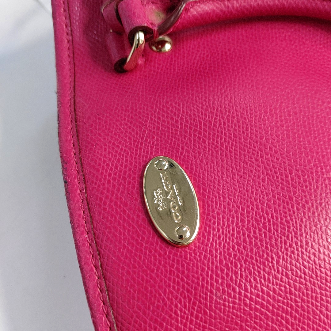 COACH MARGOT Pink Leather Single Shoulder Bag Handbag Crossbody Bag Golden hardware Removable shoulder strap-(SKU)-944147467