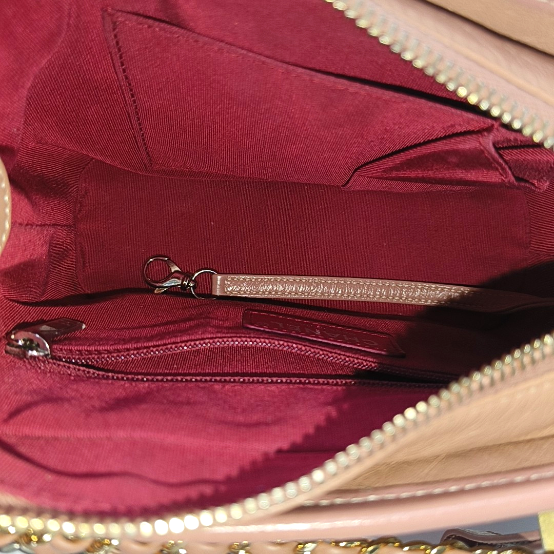 CHANEL GABRIELLE Small Burgundy Leather Quilted Hobo Bag with Shoulder Strap, Gold Silver Hardware, 24 Opening, Detachable Strap-(SKU)-957830856