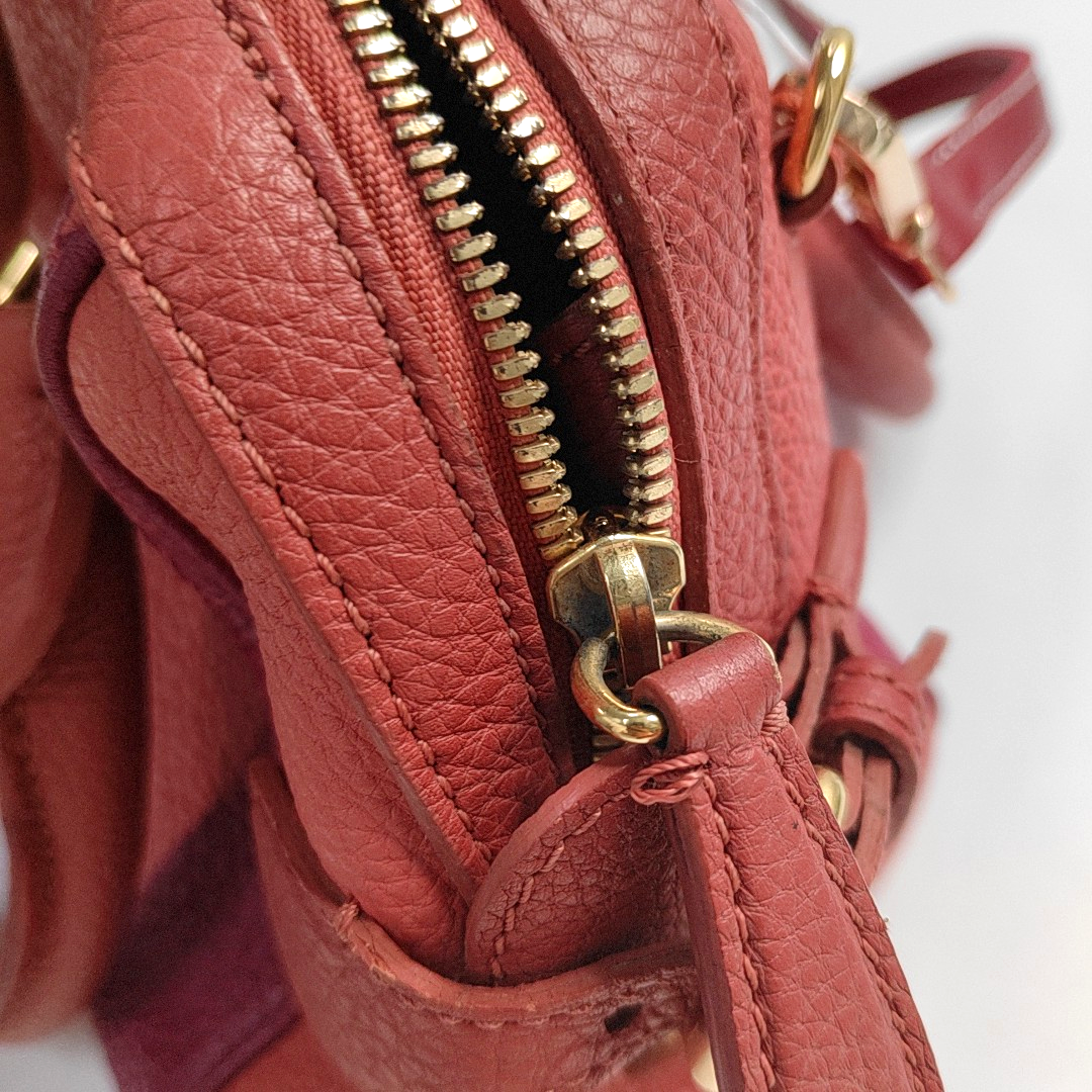 BURBERRY Orange Cowhide Single Shoulder Bag Handbag Crossbody Bag Golden hardware-(SKU)-943185246