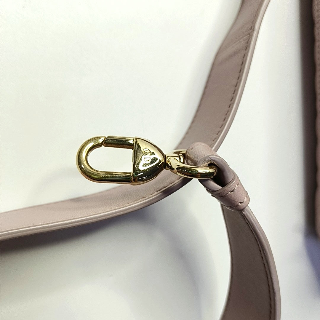 DIOR Lady Dior Small Pink Purple Lamb Skin Cannage 4-Compartment Shoulder Bag Crossbody Bag Gold Hardware Removable Strap-(SKU)-967754784